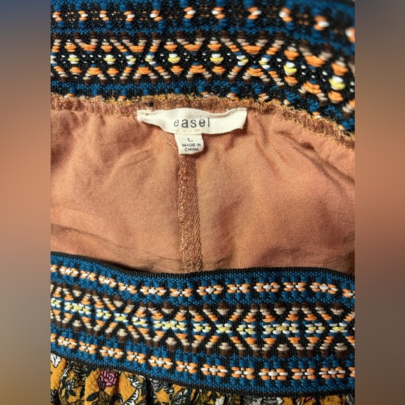 Easel Multi Color Babydoll Tunic Shirt/Dress Size L BohoWide Sleeves Loose‎ Fit - Picture 5 of 12